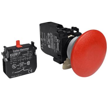 Imagem de Botão Com. Trava Cogumelo 50MM Vermelho 1NA/2NFCod.BM30JPL2WB - Eaton Eaton