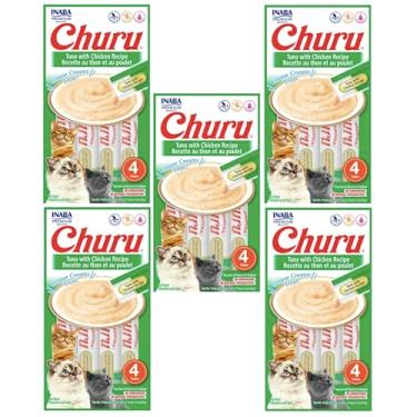 Imagem de Kit 05 Churu Petisco Para Gatos Vários Sabores Escolher Inaba - 20 Tubetes (Kiti 5 unid. (20 Tubetes), Atum com Frango)