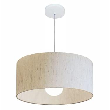 Imagem de Lustre Pendente Cilíndrico 4052 Cúpula Tecido 50x21 cm, Vivare Iluminação, Pendente4052 LLA-35, Linho Bege, Médio