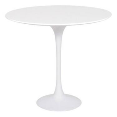 Imagem de Mesa Lateral Tulipa Saarinen Redonda 51 cm - Laqueado Base Branca