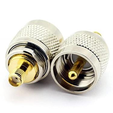 Imagem de Envistia Mall Plugue macho UHF PL-259 para conector fêmea SMA Adaptador RF Conector coaxial