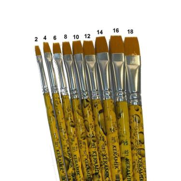 Imagem de Kit Pincel Chato Keramik 321 Cerdas Sintética - 9 Tamanhos