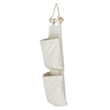 Imagem de Organizador Tramontina Em Lona Natural Com 2 Bolsos E Corda Para Pendurar