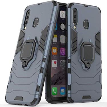 Imagem de Compatível com Samsung Galaxy M30, Galaxy A40S Core Capa Prova de Choque de Camada Dupla, Anel Giratório de 360 com Suporte de Celular para Carro (Azul Marinho)