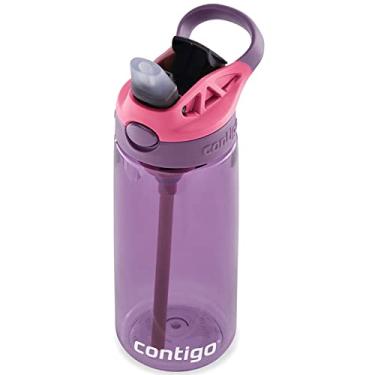 Imagem de Contigo Garrafa de água infantil com canudo automático redesenhado, 590 ml, berinjela e perfurador