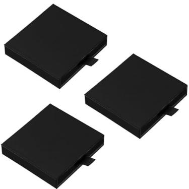 Imagem de Caixas de presente de joias, 3 peças Caixas de joias de papelão Caixas de presente pequenas para pulseiras de joias Brincos Colares Caixa de embalagem de joias (Lote de 3 - Preto)