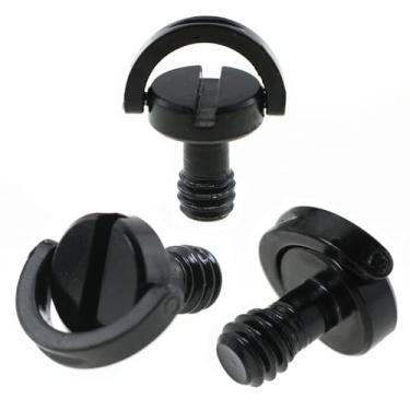Imagem de LUORNG 3 peças 1/10.2 cm preto anel D parafuso de câmera parafuso de aço inoxidável para tripés liberação rápida câmera alça parafuso para monopés suporte de luz binóculos junta esférica