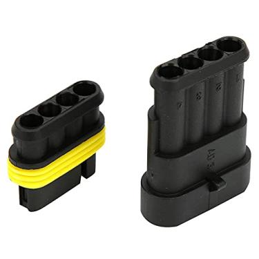 Imagem de Kit de Terminais de Conector Elétrico Automotivo Resistente à água IP68, Plugue de Conector de Nylon + Metal 4P 5P 6P, para Carros, Caminhões, ônibus, Veículos Não Rodoviários (4P)