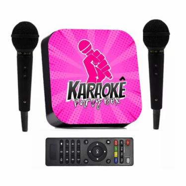 Imagem de Karaoke Party Box Rosa +De 1000 Músicas +2 Microfones - Karaokê Party 