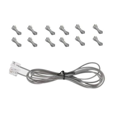 Imagem de Fio Cabo Telefonico Rj11 1 Metro E 60Cm Kit 50 Uni Telefone