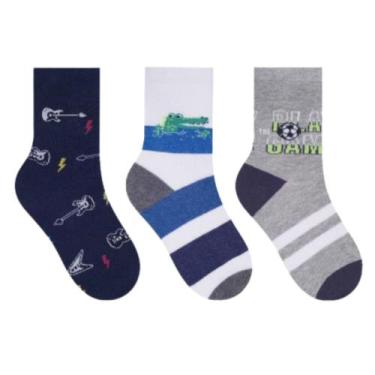 Imagem de Kit Meia Infantil Masculino Selene 25 à 28 Pt/Az/Cz, So, Sortido, 25/2