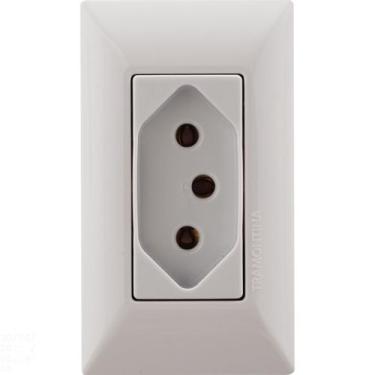 Imagem de Conjunto para Móvel 1 Tomada 2P+T 10 A Tramontina Aria Branca