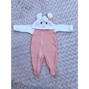 Imagem de Macacão com capuz bordado bichinhos - Bia melancia, Mimo salmão, P