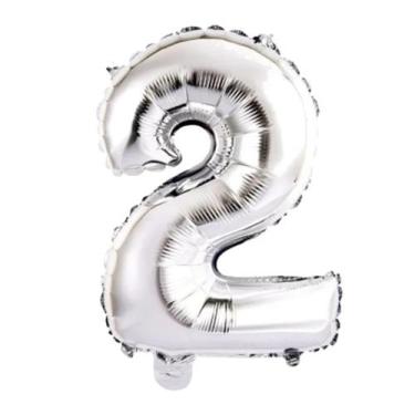Imagem de Balão Metalizado Número 2 Prata - 16'' (41 cm) - Foil Balloon