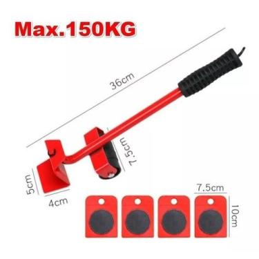 Imagem de Movimentador Móveis Eletrodomésticos Pesados Kit 5 Peças