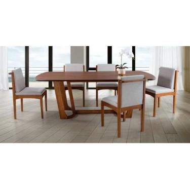 Imagem de Mesa de Jantar de Madeira Maciça Tampo Laminado com Carvalho Americano