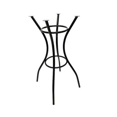 Imagem de Base Para Mesa Liz Bistrô cor Preta Média Altura 92cm Para Tampo Vidro