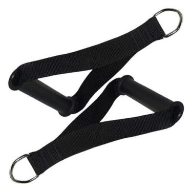 Imagem de Manopla Fita Puxador Cross Over Pulley Tríceps Academia Par - Famafit