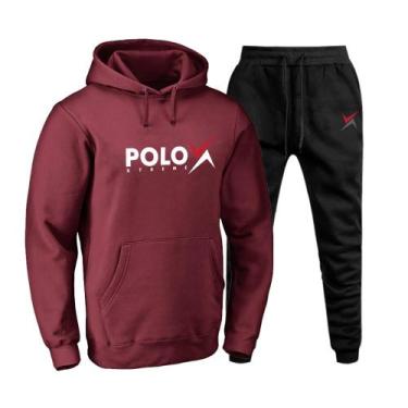 Imagem de Conjunto Moletom Masculino Canguru Confortável Capuz Bolsos - Polo Blu