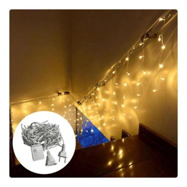 Imagem de Cortina 120 Led Fosco C/Fio Branco Decoração Enfeite 4x0,6m - TOP NATA
