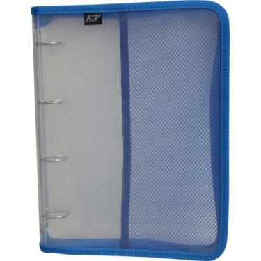 Imagem de Fichário Universitário Transparente com Ziper Azul - ACP