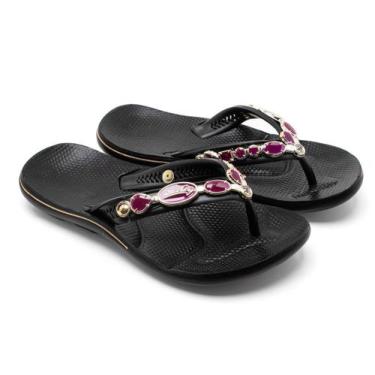 Imagem de Chinelo Feminino Antiderrapante Esporão P/ Dor Nos Pés com Enfeite na 