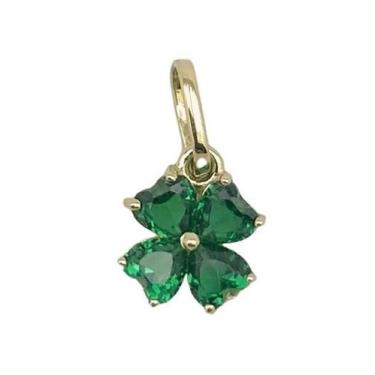 Imagem de Pingente de ouro 18 k Trevo com Pedras . - Elegancy Joias