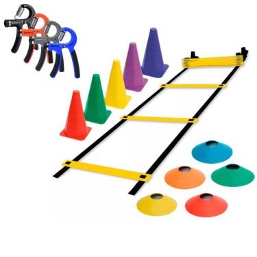Imagem de Kit Funcional Treino Agilidade Escada 7 Degraus 05 Cones 05 Chapéu Chi