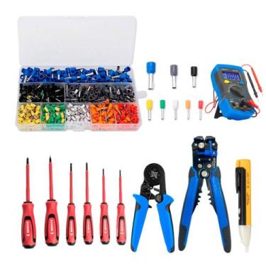 Imagem de Kit Eletricista Completo Conjunto Profissional Alicate Terminal Conect