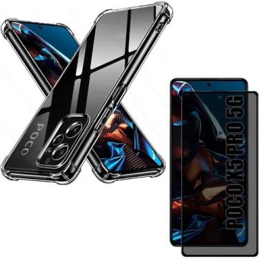 Imagem de Capa Capinha Anti Impacto + Película Privacidade 3D Para Poco X5 Pro T