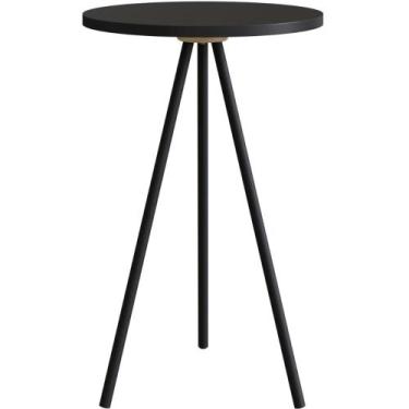 Imagem de Mesa Lateral Redonda Artesano 53,5 cm (altura) em MDP Preto Estrutura 