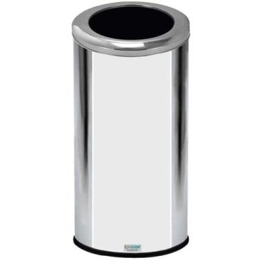Imagem de Lixeira Inox 50 Litros Com Tampa Aro - Ati Glass, Cinza