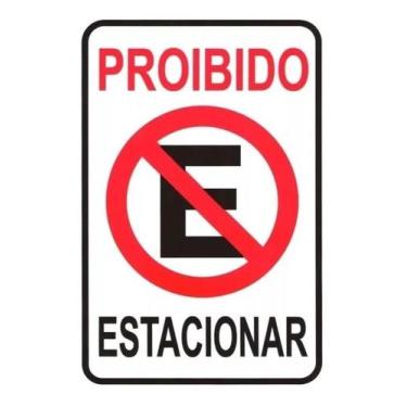 Imagem de Kit Placas Proibido Estacionar Garagem Cor Branca Ps 3Un - Mercadão Da