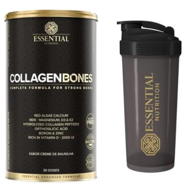 Imagem de Collagen Bones - Essential Nutrition - Colágeno Hidrolisado c/Cálcio, D3, K2 e Magnésio - 30 doses + Coqueteleira