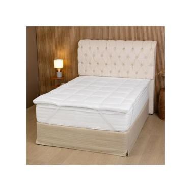 Imagem de Pillow Top Casal King Size Protetor Colchão Box Acolchoado Colchonete 