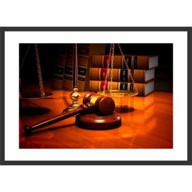 Imagem de Quadro Decorativo Escritório De Direito Advocacias Balança Com Moldura