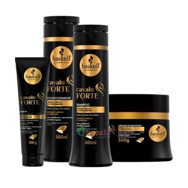 Imagem de Kit Haskell Cavalo Forte Sh Cond Masc 300ml e Leave in 150