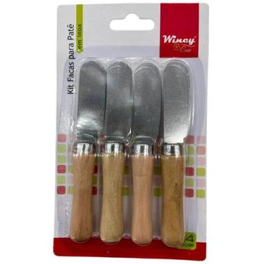 Imagem de Kit Com 4 Facas Para Patê em Inox - Wincy - WINCY BRASIL COM. DE ART. 