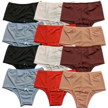 Imagem de Kit 12 Calcinhas Cós Alto Fristyle Em Microfibra Modeladora Lingerie A
