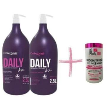 Imagem de Kit Lavatório Shampoo e Condicionador 2,5l Daily Onixx Brasil + Máscar
