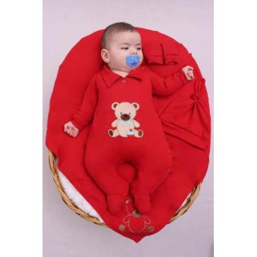 Imagem de Saída de Maternidade Para Bebê Menino Fofura 04 peças Ursinho Roupas d