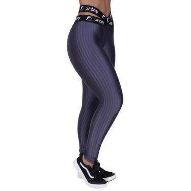 Imagem de Calça Legging Fitness Feminino Cós Elástico Transpasse Cirrê 3D Alta O