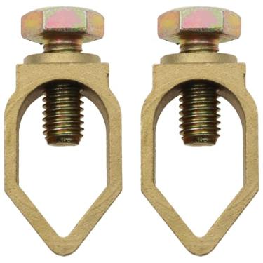 Imagem de safycaby 2 peças de braçadeiras de haste de aterramento de cobre para enterramento direto de 1,5 cm braçadeira de aterramento de cobre para sistemas de aterramento elétrico (5/20.3 cm)