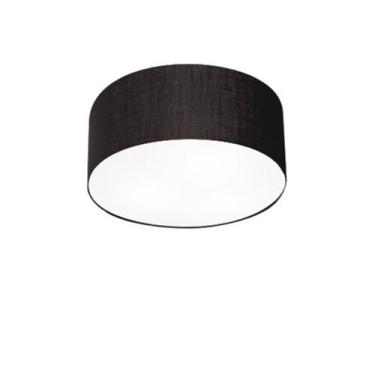 Imagem de Plafon Cilíndrico Md-3010 Cúpula em Tecido 30x12cm Preto - Bivolt - Vi