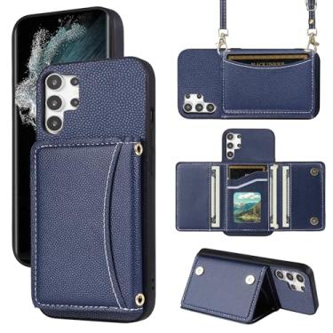 Imagem de Furill Capa de telefone para Samsung Galaxy S24 Ultra 5G capa carteira com alça de ombro transversal e suporte de cartão de crédito de couro bolso fino suporte acessórios para celular S24Ultra 24S S