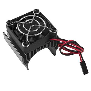 Imagem de Vgoohobby Dissipador de calor de motor RC de liga de alumínio com ventilador de resfriamento de 5V para dissipador de calor de motor elétrico de tamanho 550 540 compatível com Traxxas Tamiya Redcat HPI Wltoys HSP Losi RC 1/10 carro caminhão rastreador (preto)
