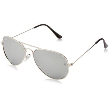 Imagem de Ray-Ban Aviador Classic, Metal Branco/Gradiente Cinza Cristal, 55 mm, Óculos de Sol Unissex