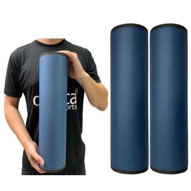 Imagem de Kit 2 Rolos Massagem Liberação Miofascial 45x12cm Azul Marinho DF1069 