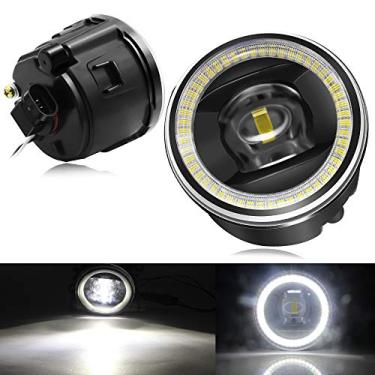 Imagem de Farol de neblina Angel Eye 2 em 1, lâmpada de neblina LED com anel de halo DRL para Nissan 2011-2013 Rogue, 2007-2011 Versa, Murano Z51 2009-2014, 2011-2014 Cube Z12, 2010-2014 3 Infiniti Gay 37 cm