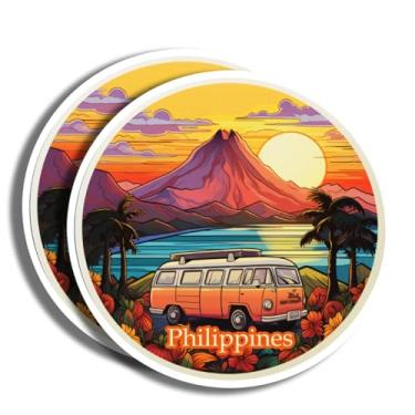 Imagem de Adesivos Filipinas - Decalque de 12,7 cm - Marcos famosos - para bagagem, laptop, garrafa de água, carro, álbum de recortes - Lembrança das Filipinas - Mais de 130 opções para escolher - Impresso em